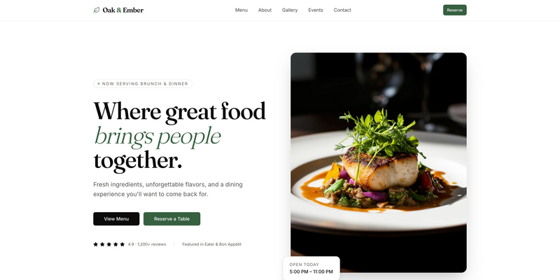 Modern Restaurant Website